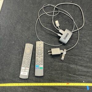 Roku Black Streaming Remotes and Charger